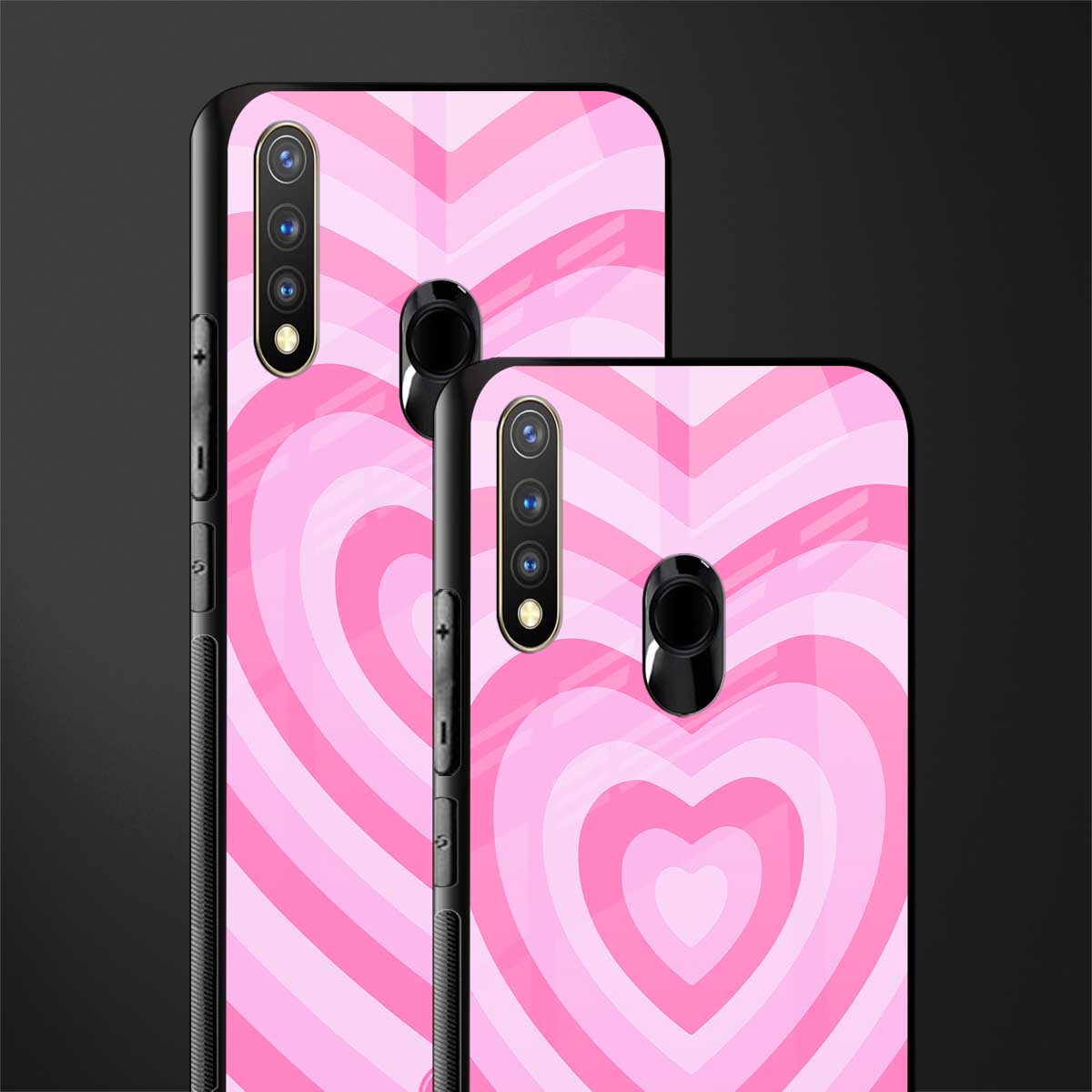 y2k pink hearts aesthetic glass case for vivo u20 image-2