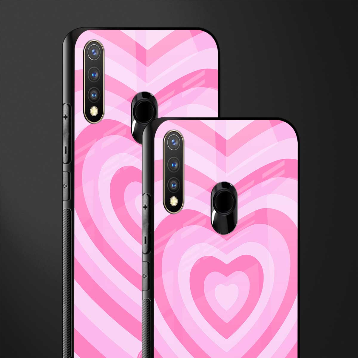 y2k pink hearts aesthetic glass case for vivo y19 image-2