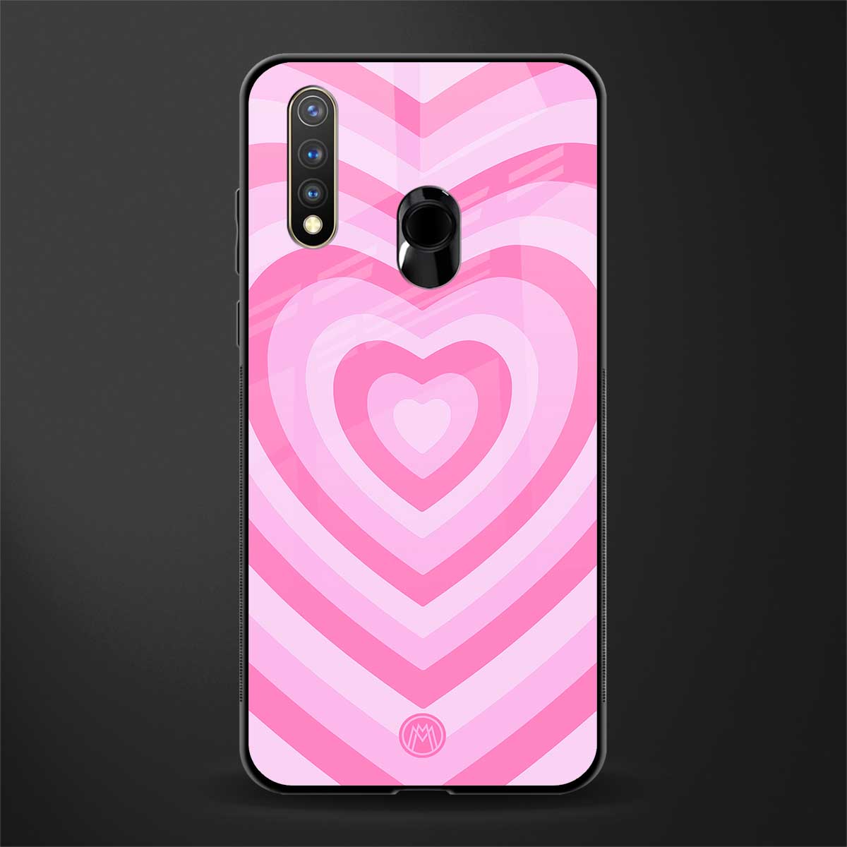 y2k pink hearts aesthetic glass case for vivo y19 image