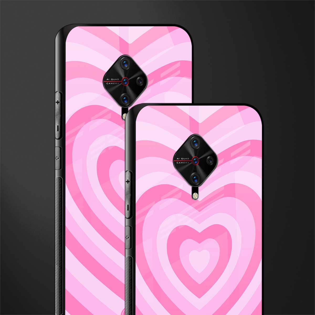 y2k pink hearts aesthetic glass case for vivo s1 pro image-2