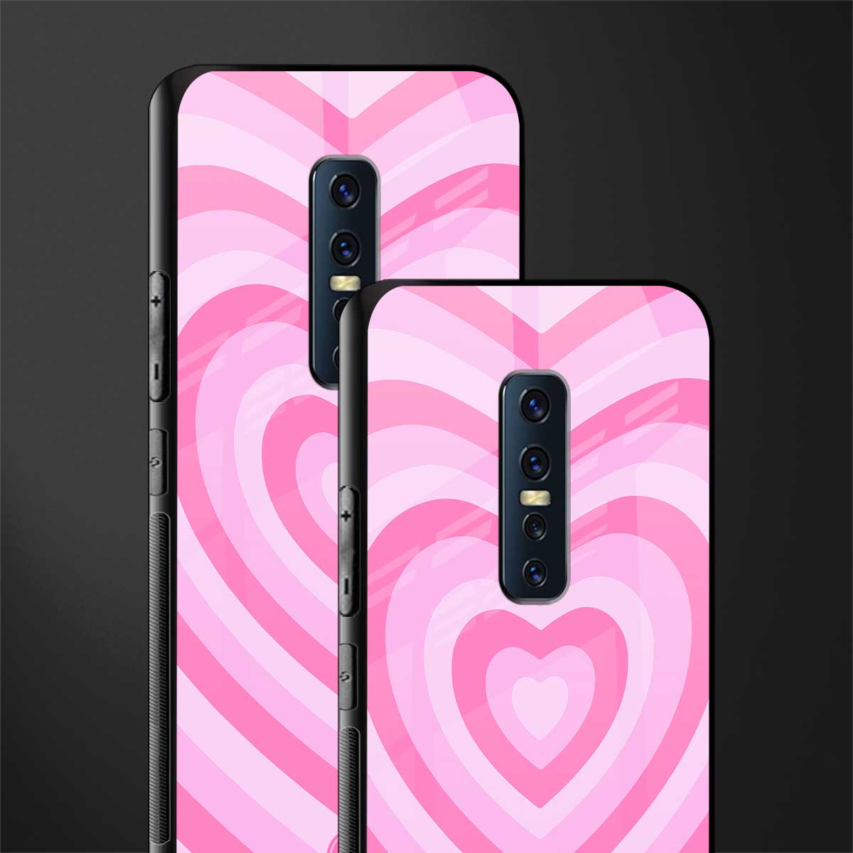 y2k pink hearts aesthetic glass case for vivo v17 pro image-2