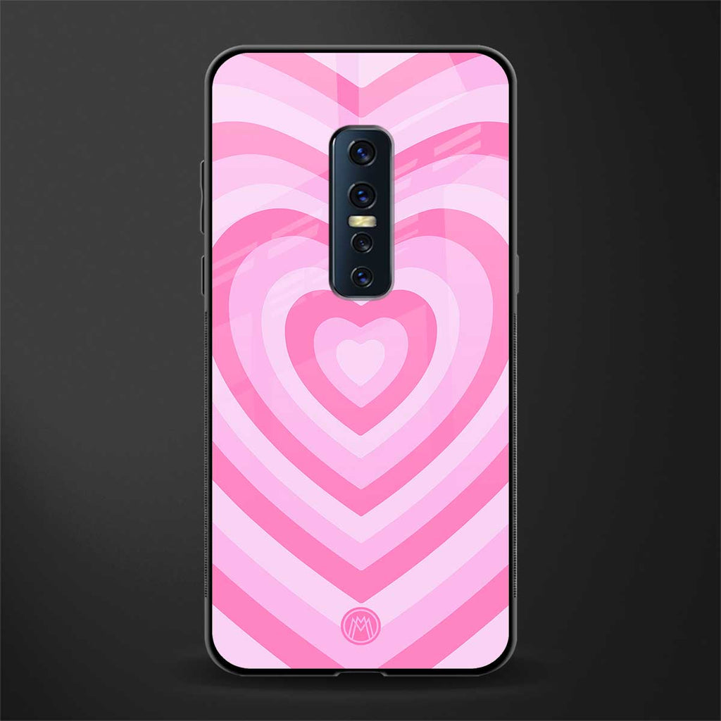 y2k pink hearts aesthetic glass case for vivo v17 pro image