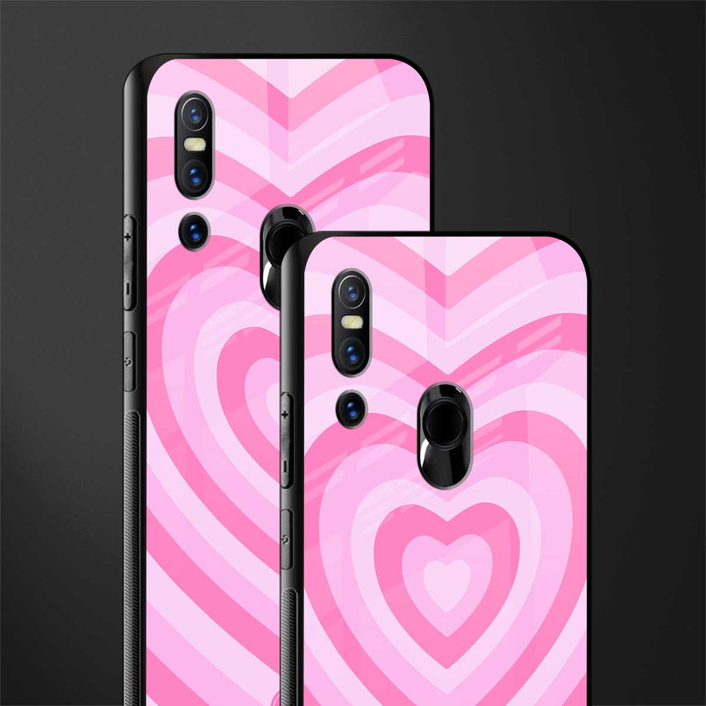 y2k pink hearts aesthetic glass case for vivo v15 image-2