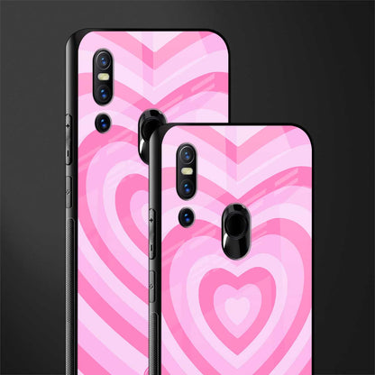 y2k pink hearts aesthetic glass case for vivo v15 image-2