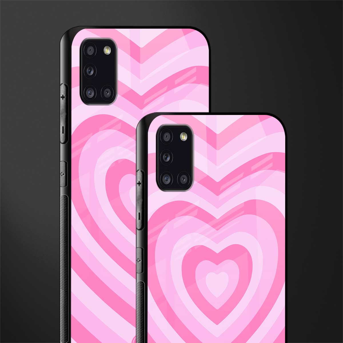 y2k pink hearts aesthetic glass case for samsung galaxy a31 image-2