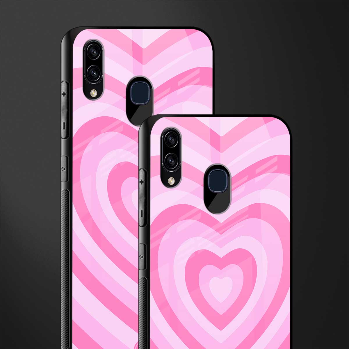 y2k pink hearts aesthetic glass case for samsung galaxy a20 image-2