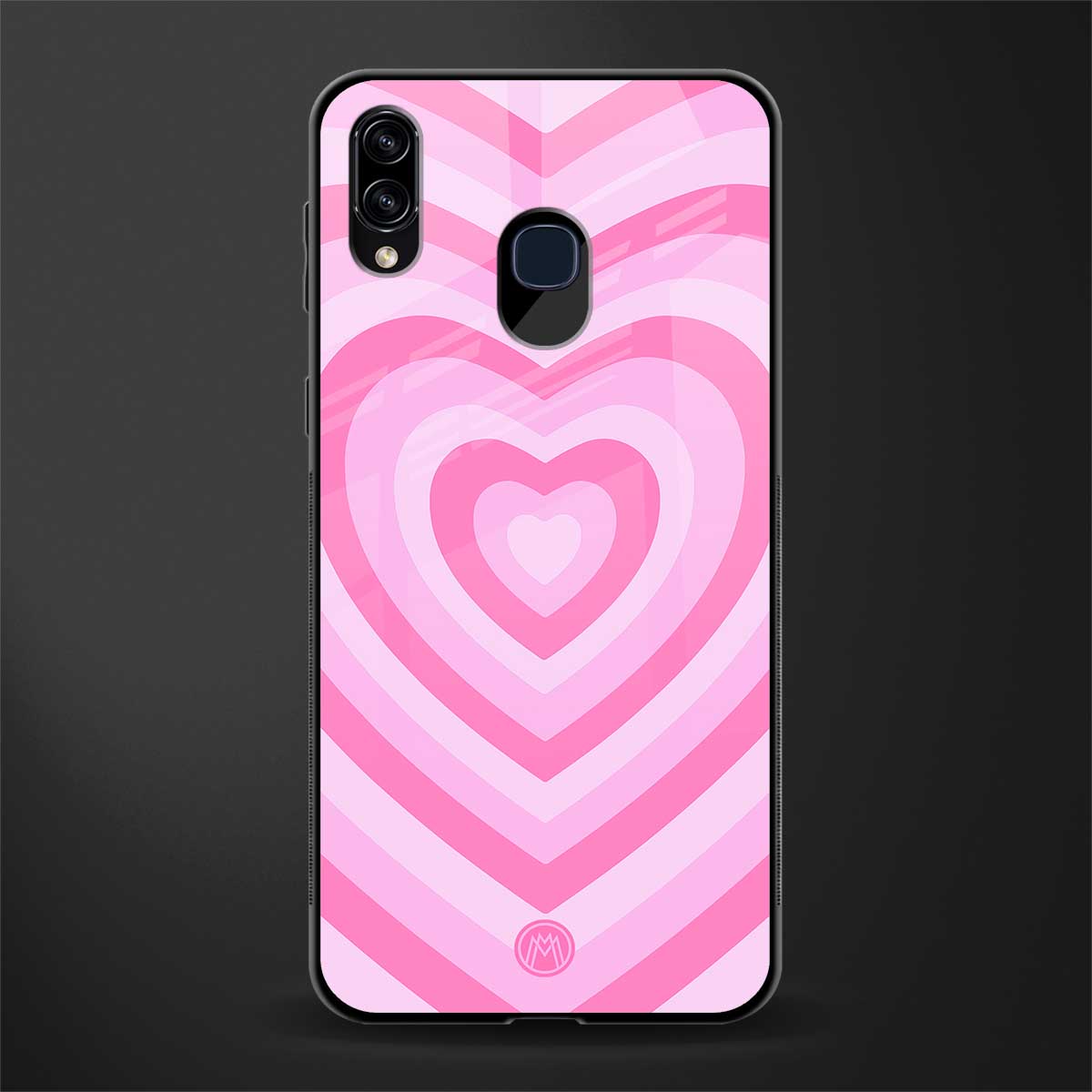 y2k pink hearts aesthetic glass case for samsung galaxy a20 image
