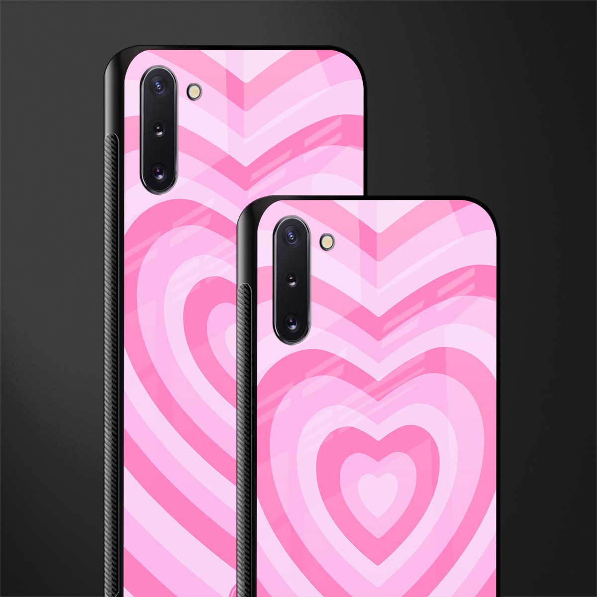 y2k pink hearts aesthetic glass case for samsung galaxy note 10 image-2