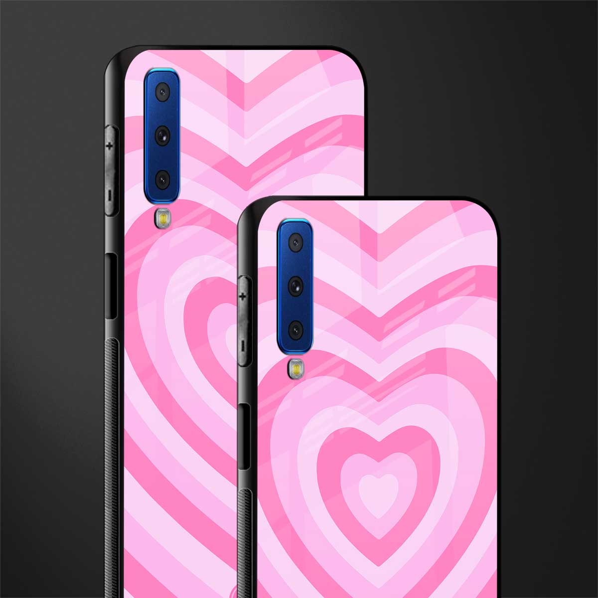 y2k pink hearts aesthetic glass case for samsung galaxy a7 2018 image-2