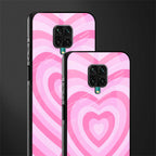 y2k pink hearts aesthetic glass case for redmi note 9 pro image-2
