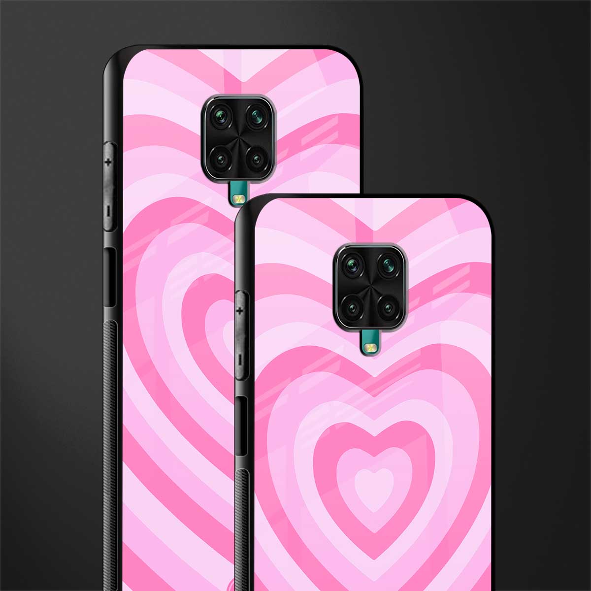 y2k pink hearts aesthetic glass case for redmi note 9 pro image-2