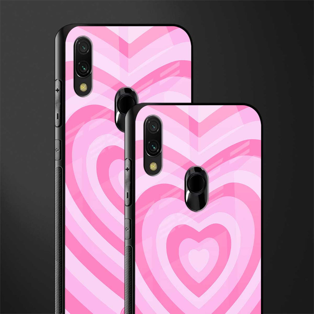 y2k pink hearts aesthetic glass case for redmi 7redmi y3 image-2