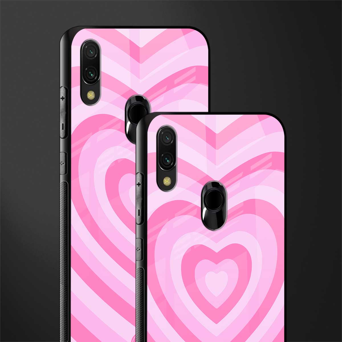 y2k pink hearts aesthetic glass case for redmi note 7s image-2