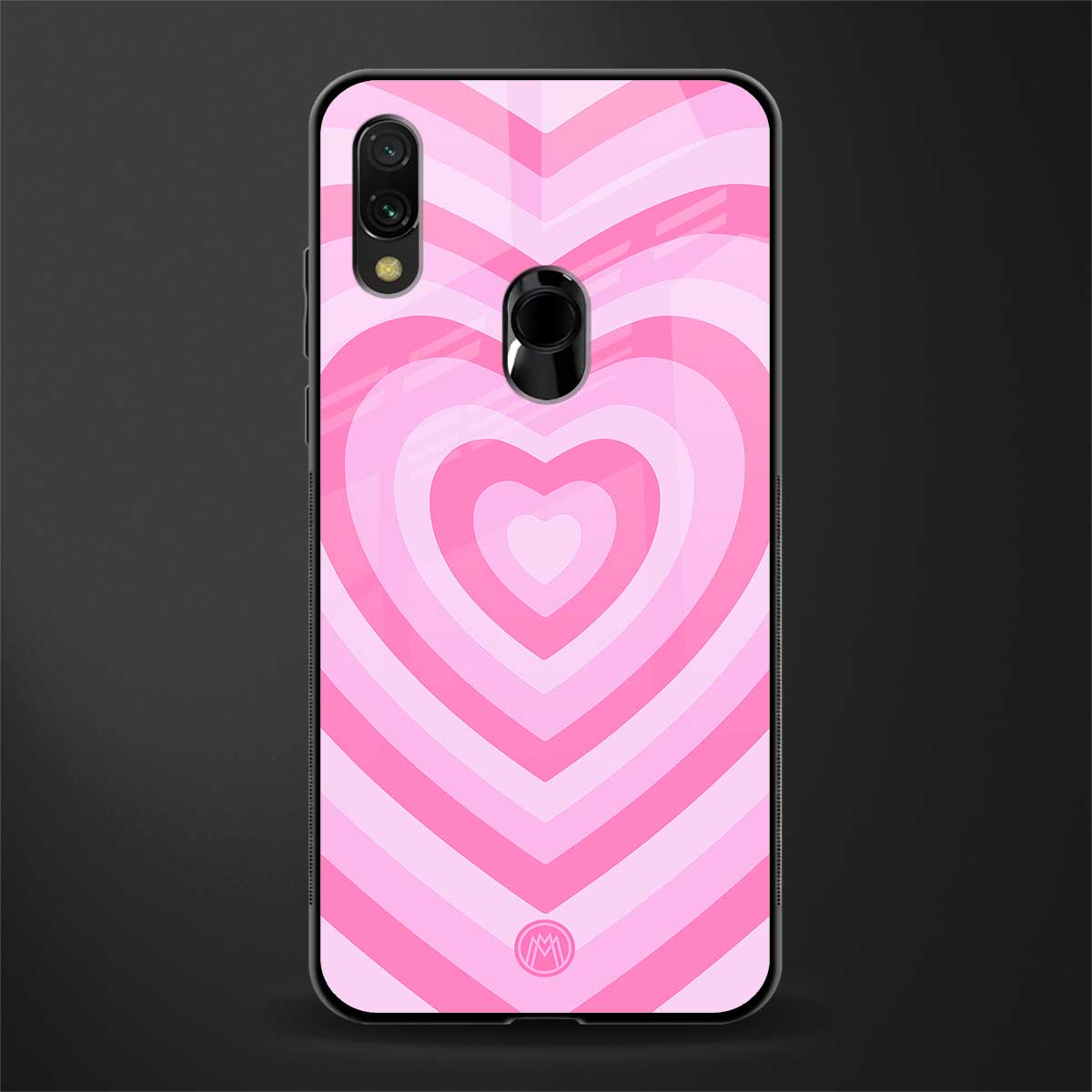 y2k pink hearts aesthetic glass case for redmi note 7 image