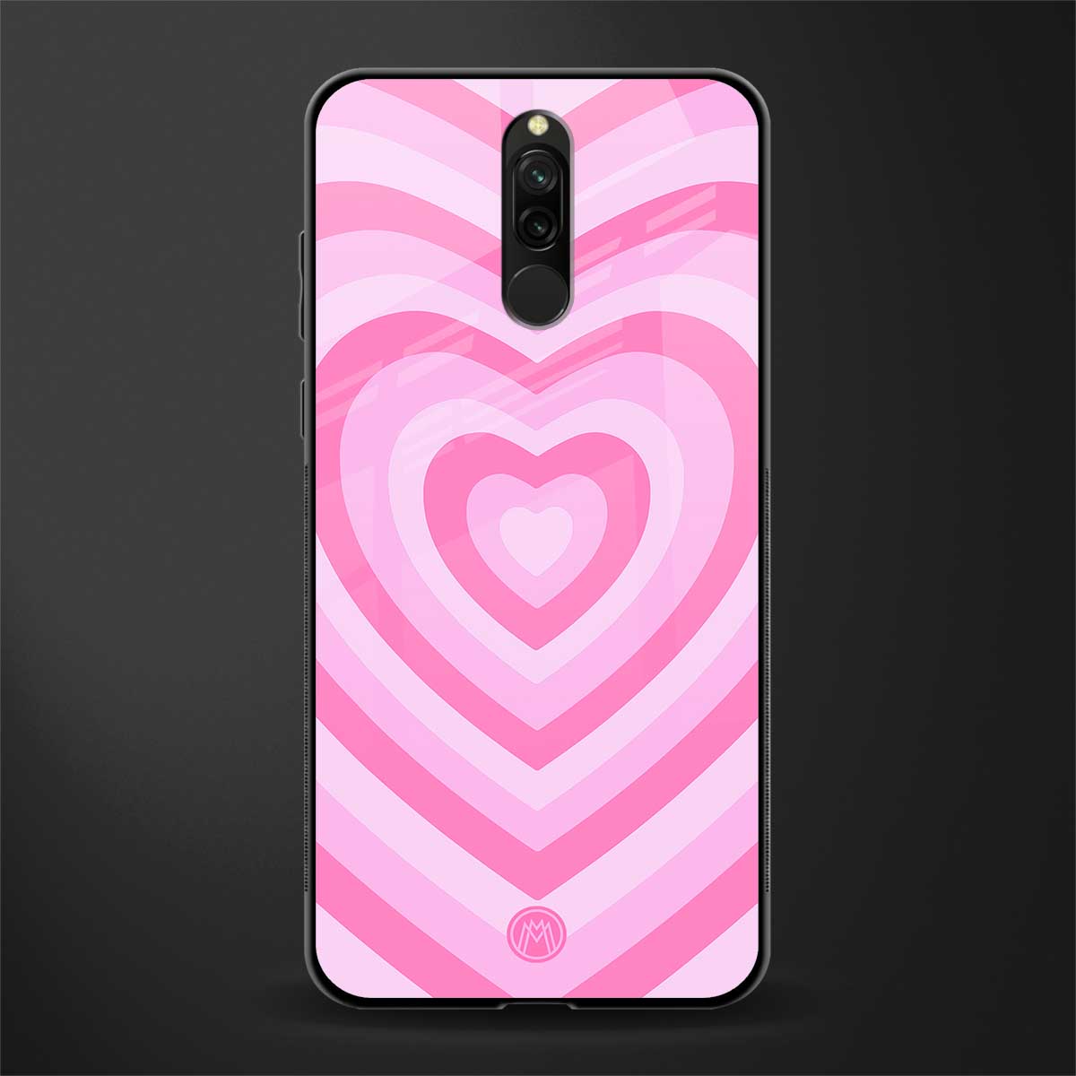 y2k pink hearts aesthetic glass case for redmi 8 image