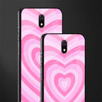 y2k pink hearts aesthetic glass case for redmi 8a image-2