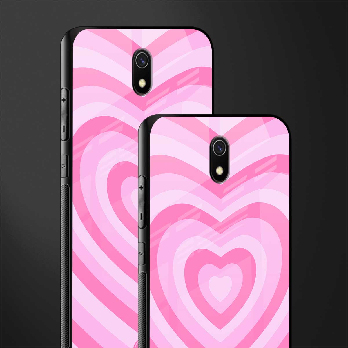 y2k pink hearts aesthetic glass case for redmi 8a image-2