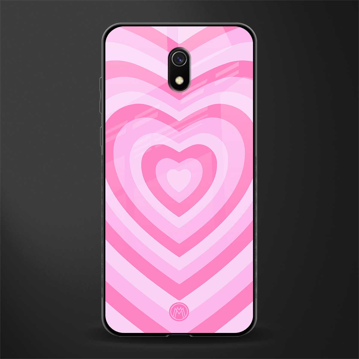 y2k pink hearts aesthetic glass case for redmi 8a image