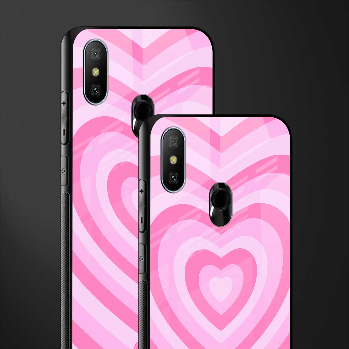 y2k pink hearts aesthetic glass case for redmi 6 pro image-2