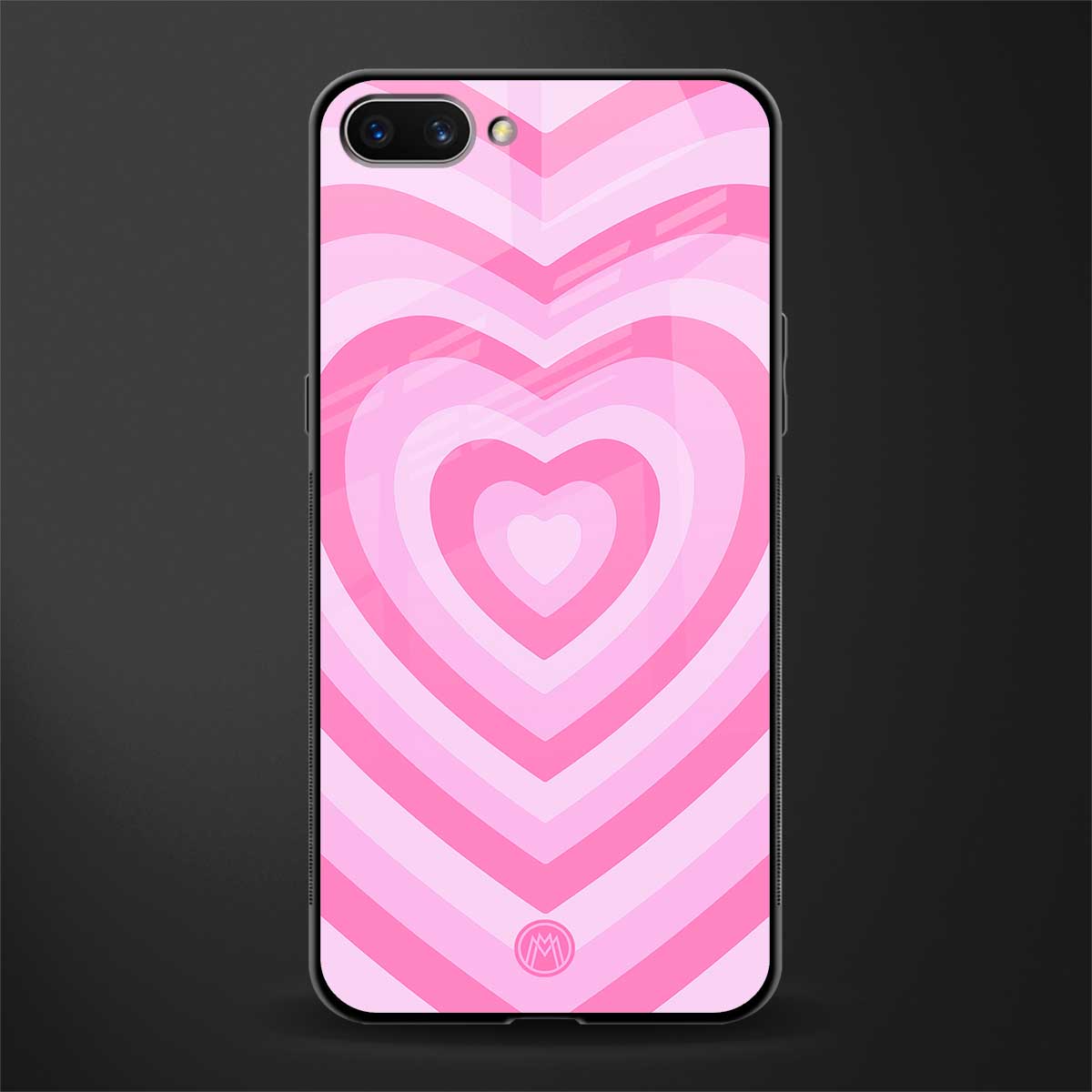 y2k pink hearts aesthetic glass case for oppo a3s image