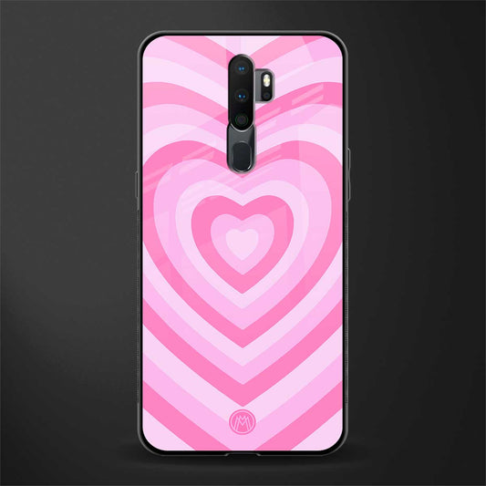 y2k pink hearts aesthetic glass case for oppo a9 2020 image