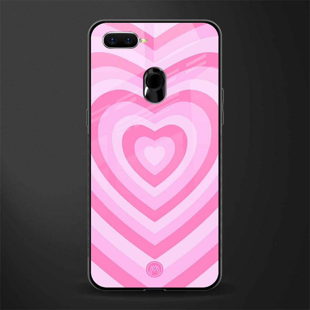 y2k pink hearts aesthetic glass case for oppo a12 image