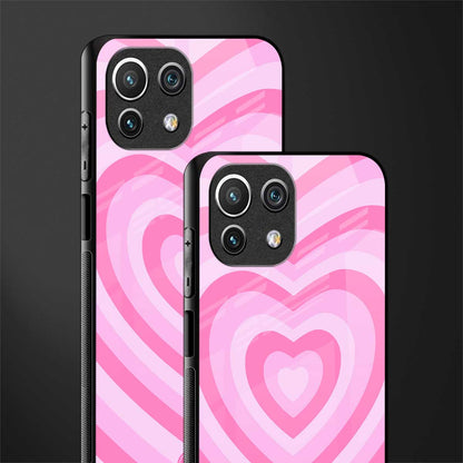 y2k pink hearts aesthetic glass case for mi 11 lite image-2