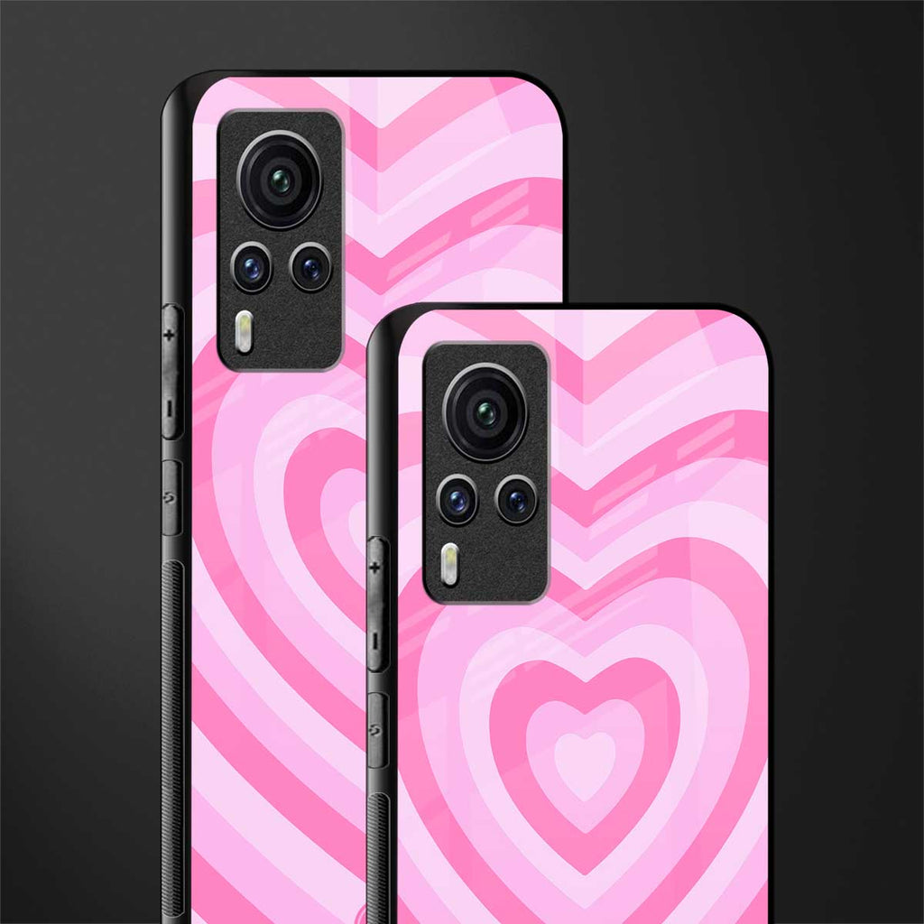 y2k pink hearts aesthetic glass case for vivo x60 pro image-2