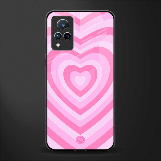 y2k pink hearts aesthetic glass case for vivo v21 5g image