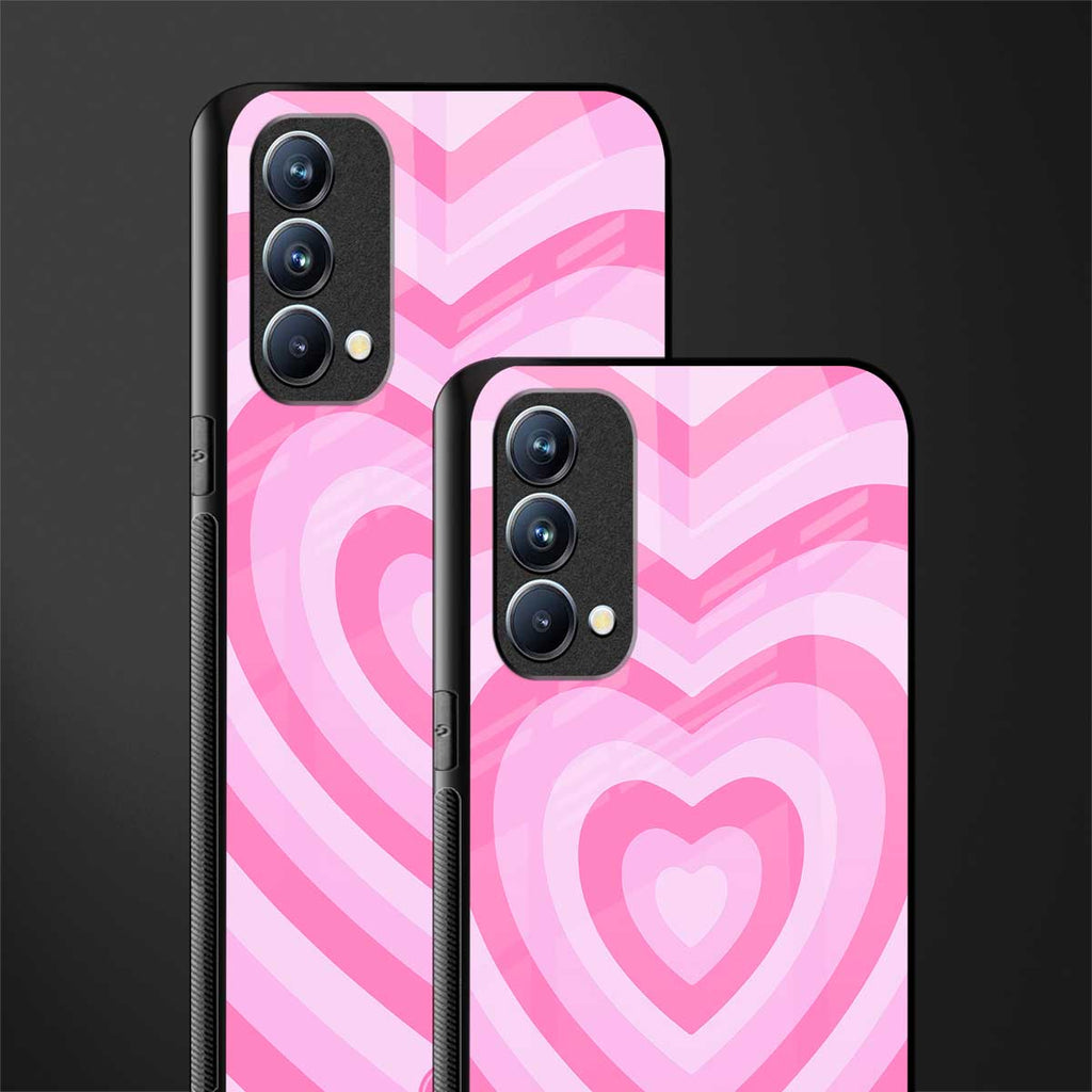 y2k pink hearts aesthetic glass case for oppo f19 image-2