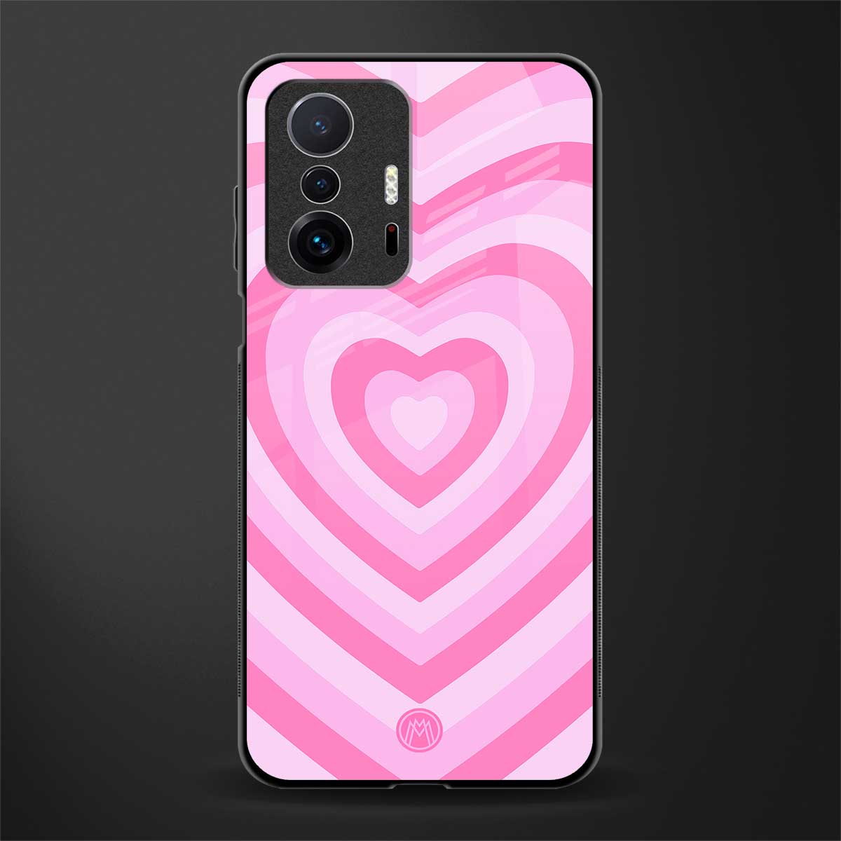 y2k pink hearts aesthetic glass case for mi 11t pro 5g image