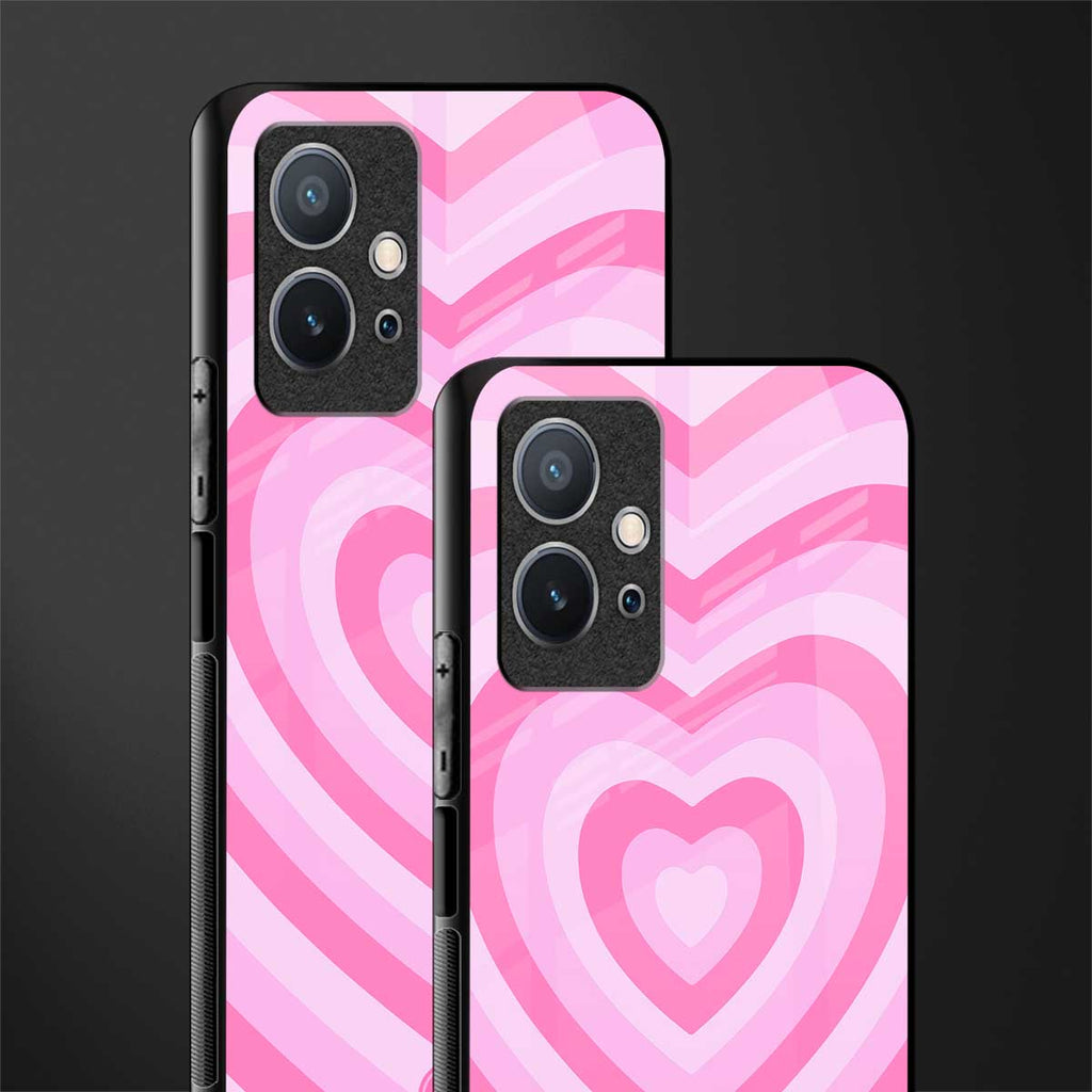 y2k pink hearts aesthetic glass case for vivo t1 5g image-2