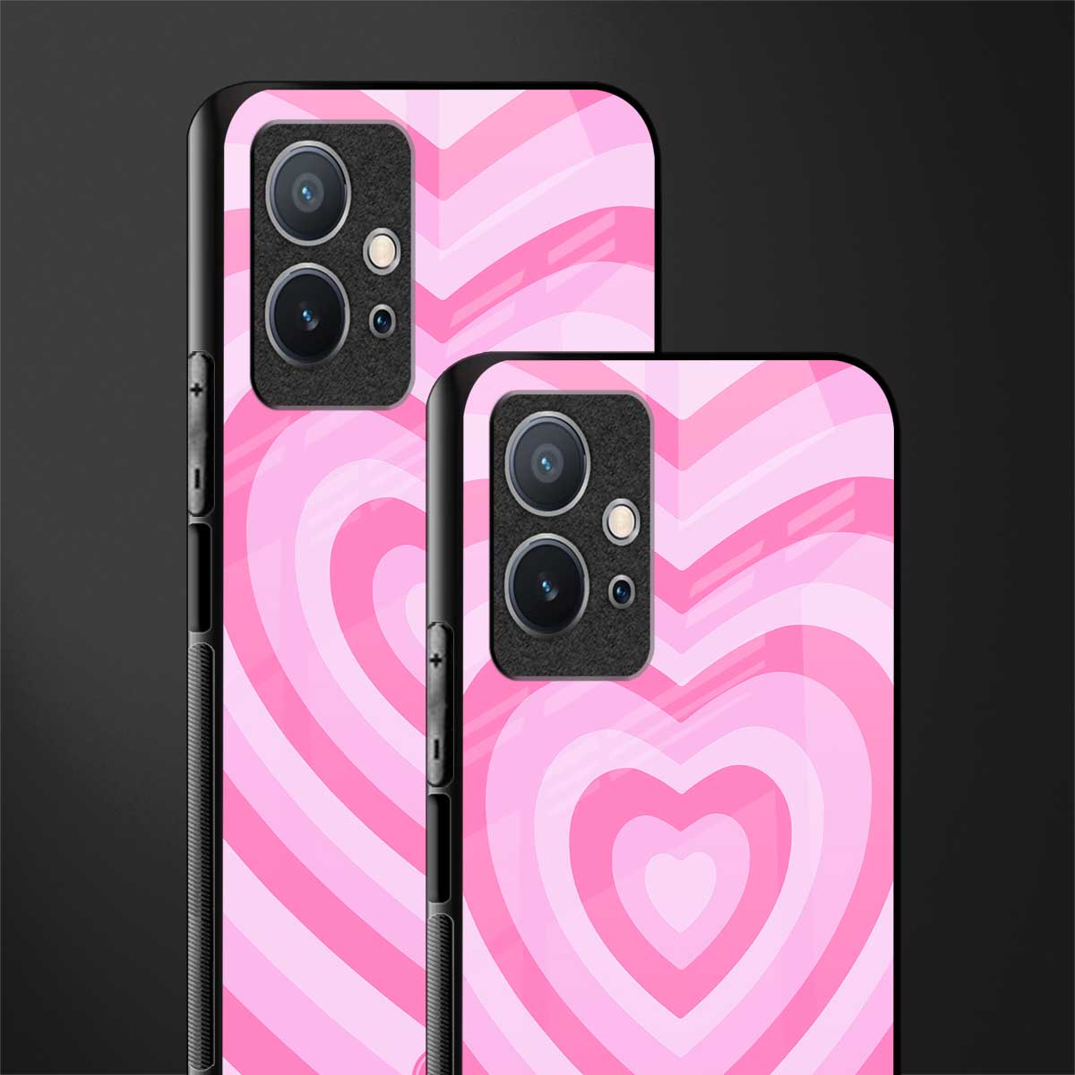 y2k pink hearts aesthetic glass case for vivo t1 5g image-2