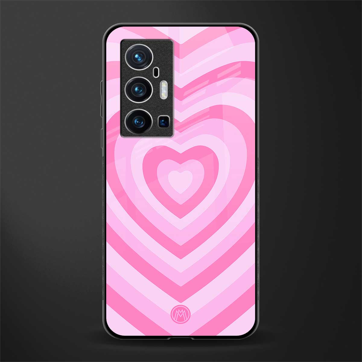 y2k pink hearts aesthetic glass case for vivo x70 pro plus image
