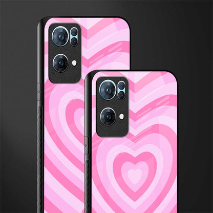 y2k pink hearts aesthetic glass case for oppo reno7 pro 5g image-2