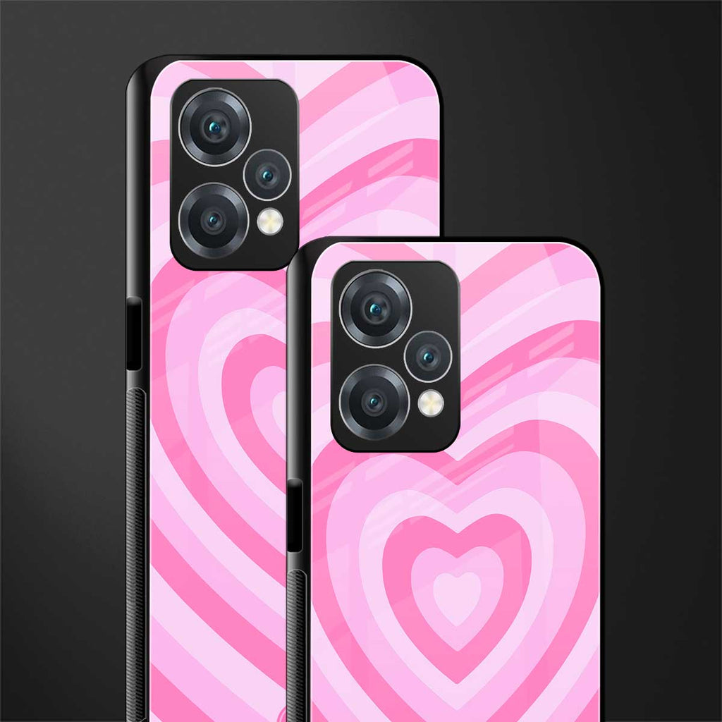 y2k pink hearts aesthetic back phone cover | glass case for realme 9 pro 5g