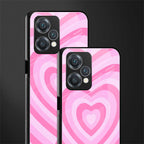 y2k pink hearts aesthetic back phone cover | glass case for realme 9 pro 5g