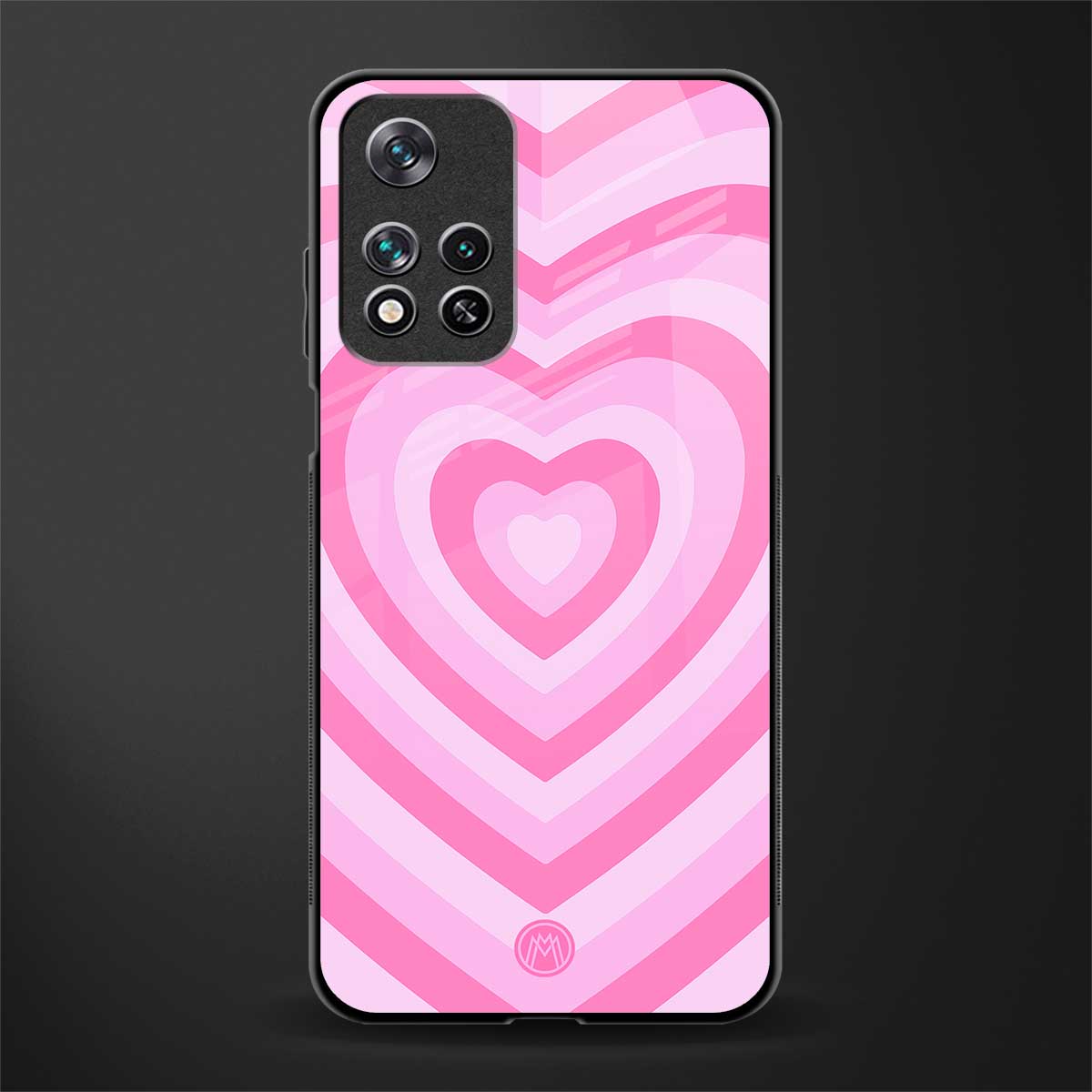 y2k pink hearts aesthetic glass case for poco m4 pro 5g image