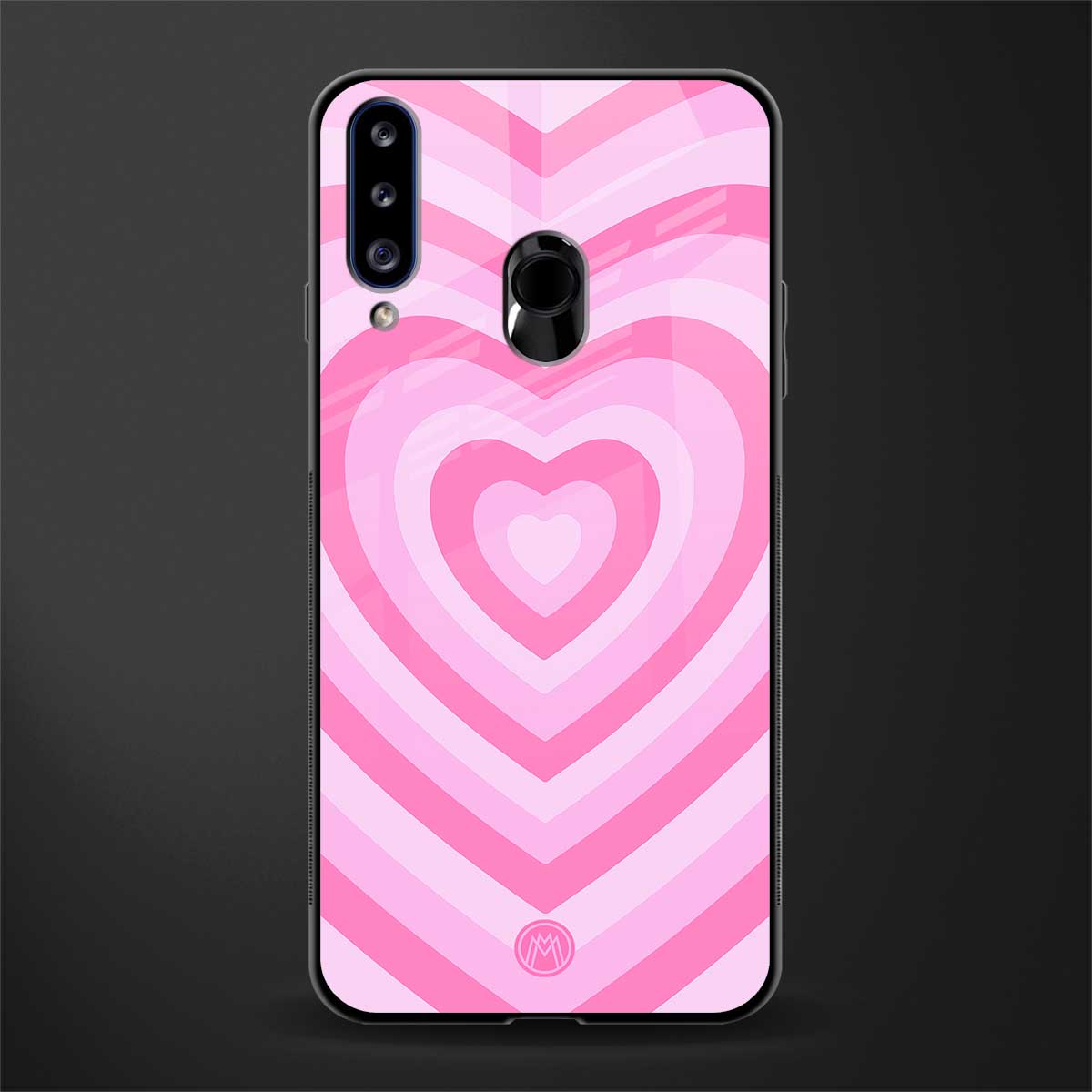 y2k pink hearts aesthetic glass case for samsung galaxy a20s image