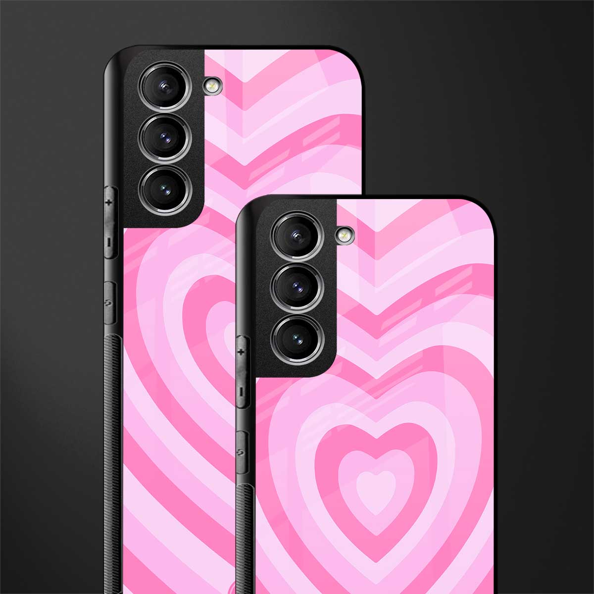 y2k pink hearts aesthetic glass case for samsung galaxy s21 plus image-2