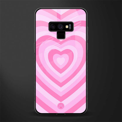 y2k pink hearts aesthetic glass case for samsung galaxy note 9 image