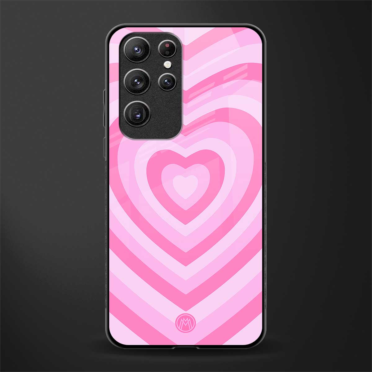 y2k pink hearts aesthetic glass case for samsung galaxy s22 ultra 5g image