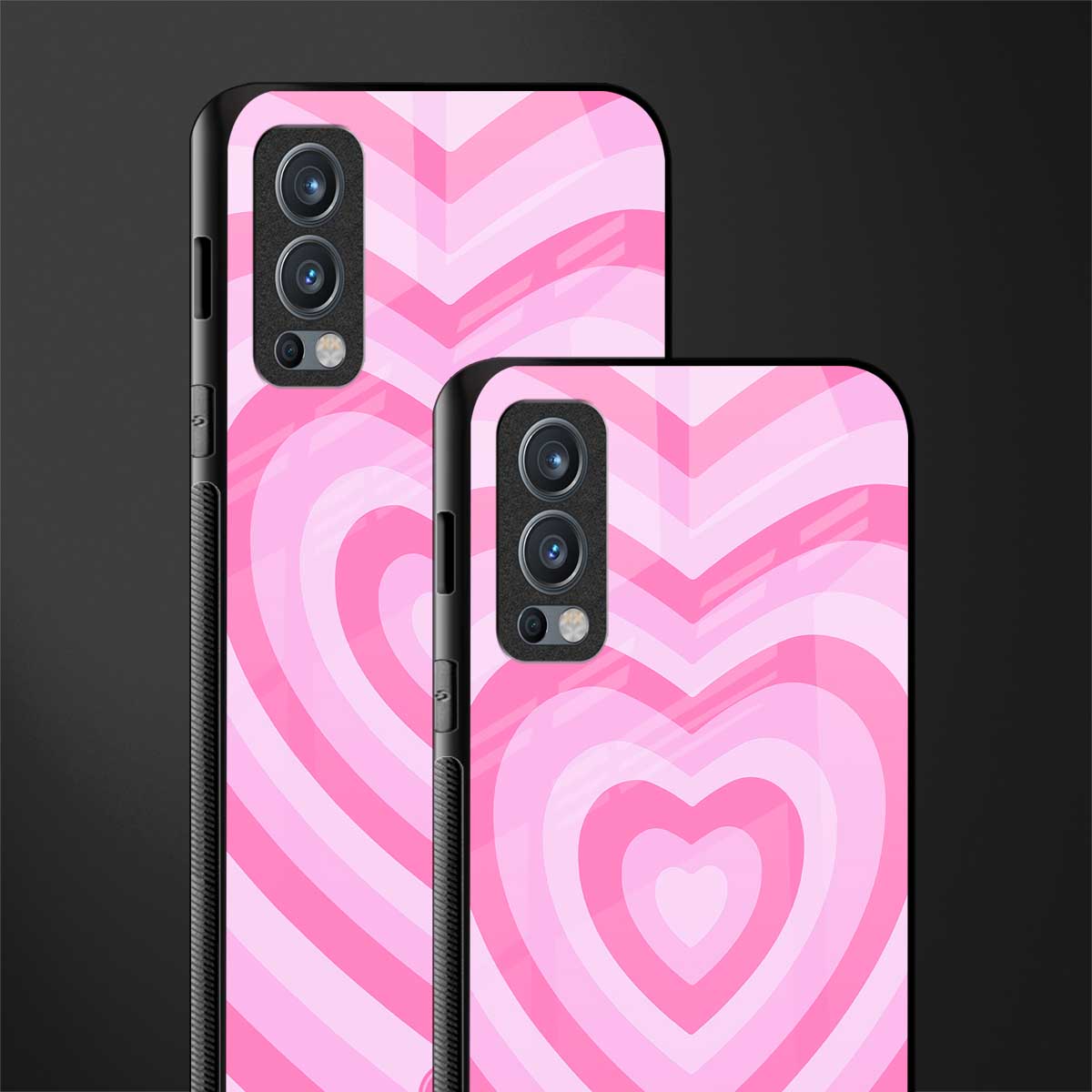 y2k pink hearts aesthetic glass case for oneplus nord 2 5g image-2