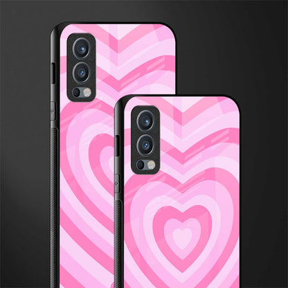 y2k pink hearts aesthetic glass case for oneplus nord 2 5g image-2
