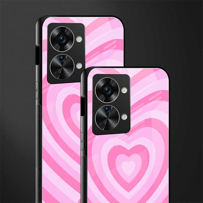 y2k pink hearts aesthetic glass case for phone case | glass case for oneplus nord 2t 5g