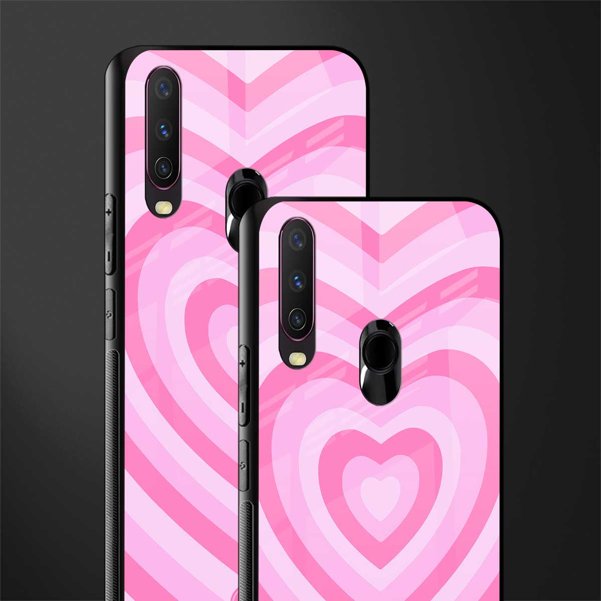 y2k pink hearts aesthetic glass case for vivo y15 image-2