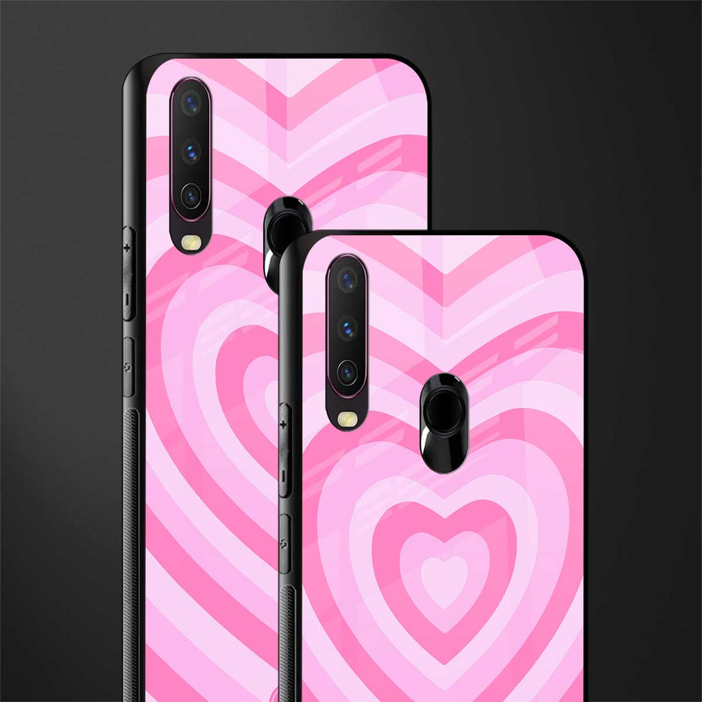 y2k pink hearts aesthetic glass case for vivo y17 image-2