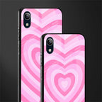y2k pink hearts aesthetic glass case for vivo y1s without fingerprint image-2