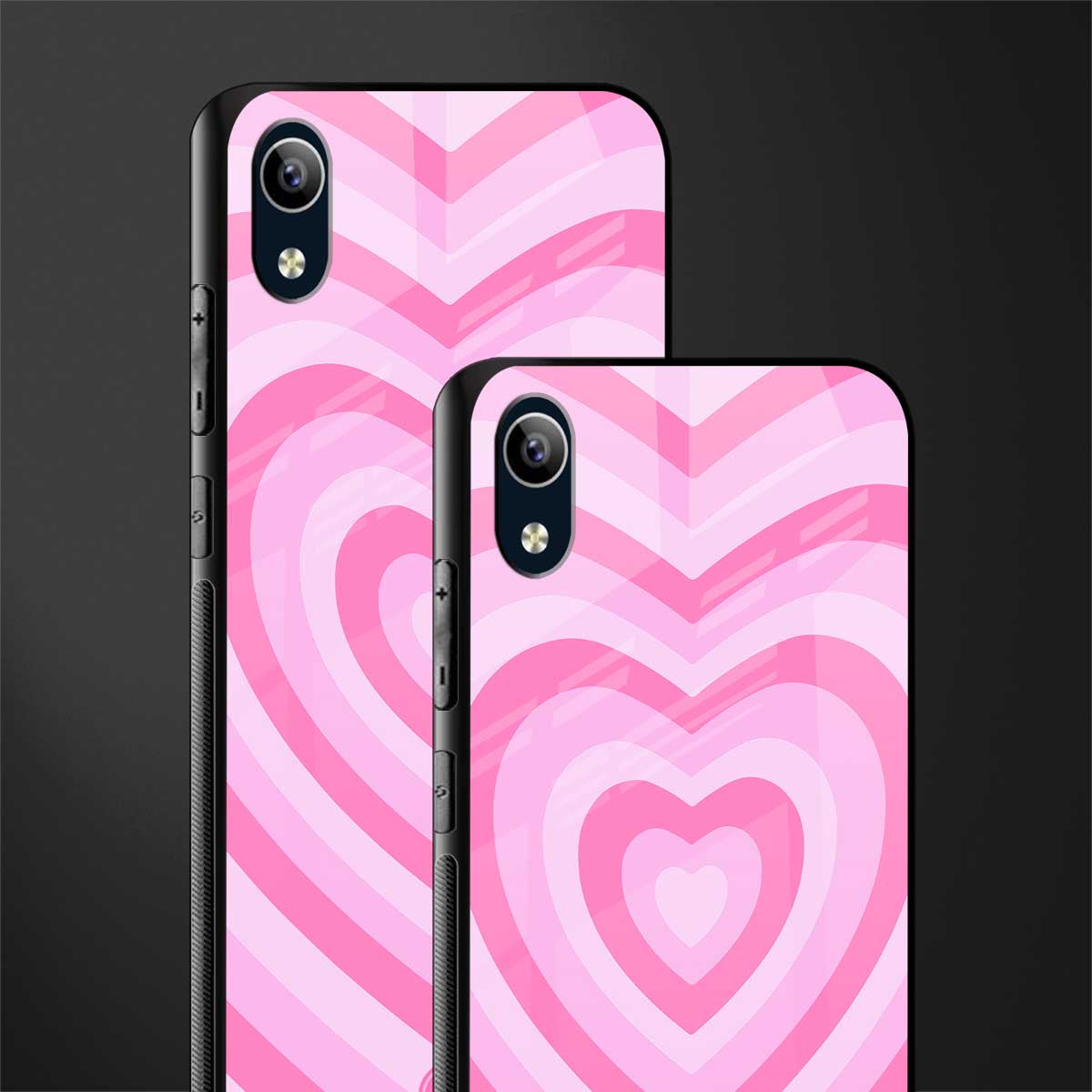 y2k pink hearts aesthetic glass case for vivo y91i image-2