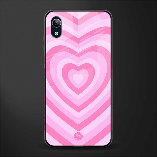 y2k pink hearts aesthetic glass case for vivo y1s without fingerprint image